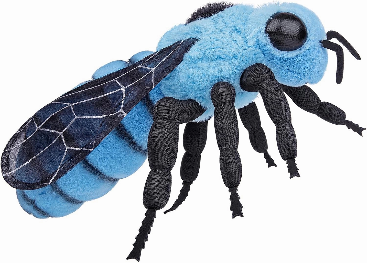 Blue Bee Plush Toy, Lifelike Blue Bee 11in Stuffed Animals, Realistic Soft Big Bee Plushie Model Toy, Unique Plush Gift Collection for Kids