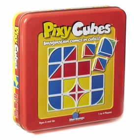 Blue Orange Pixy Cubes Matching Pattern Design Game Speed or Memory Rules Cubes in Tin Box Games, 1 to 4 Players, Ages 6 