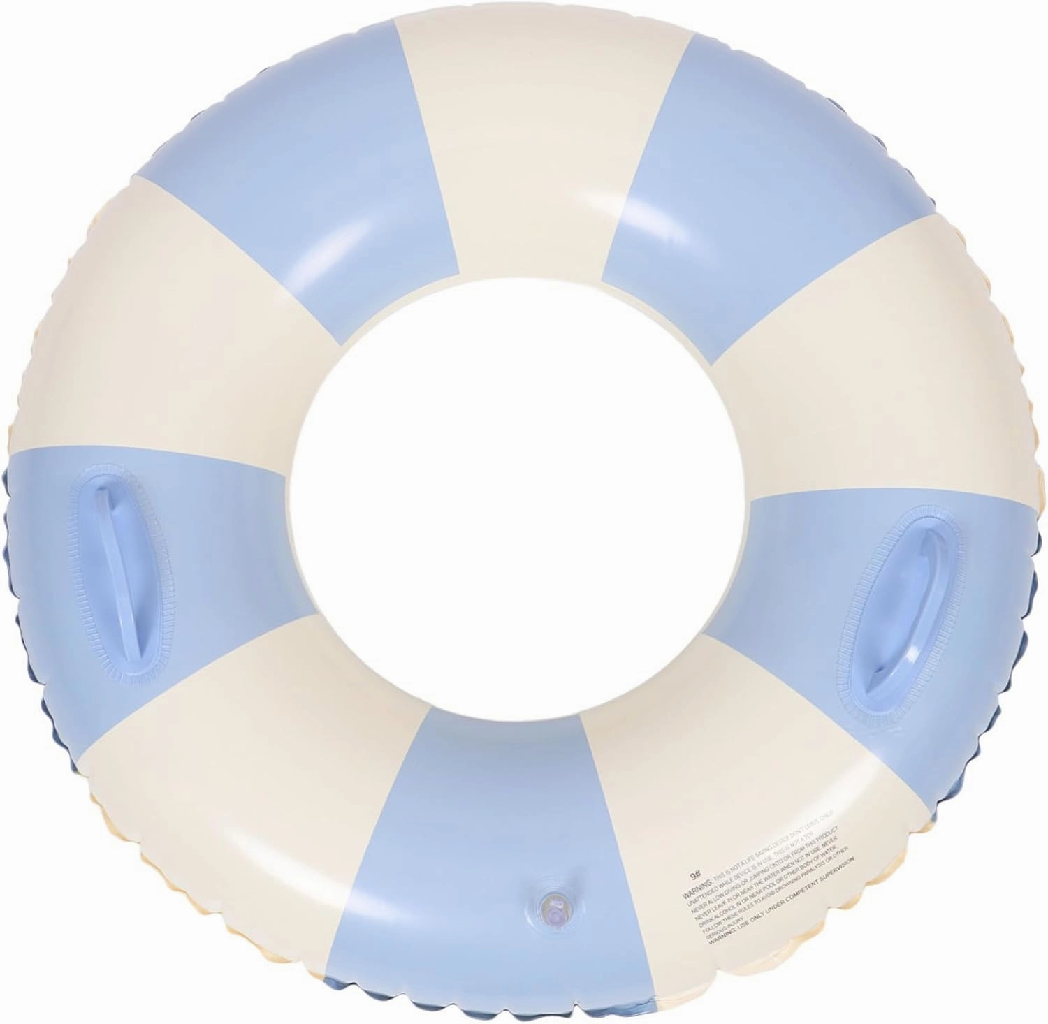 Blue Striped Pool Floaties Adult Swim Ring Accessory Inflatable Pool Circle Handle Stylish Underarm Float for Adults