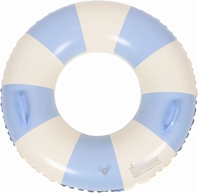 Blue Striped Pool Floaties Adult Swim Ring Accessory Inflatable Pool Circle Handle Stylish Underarm Float for Adults