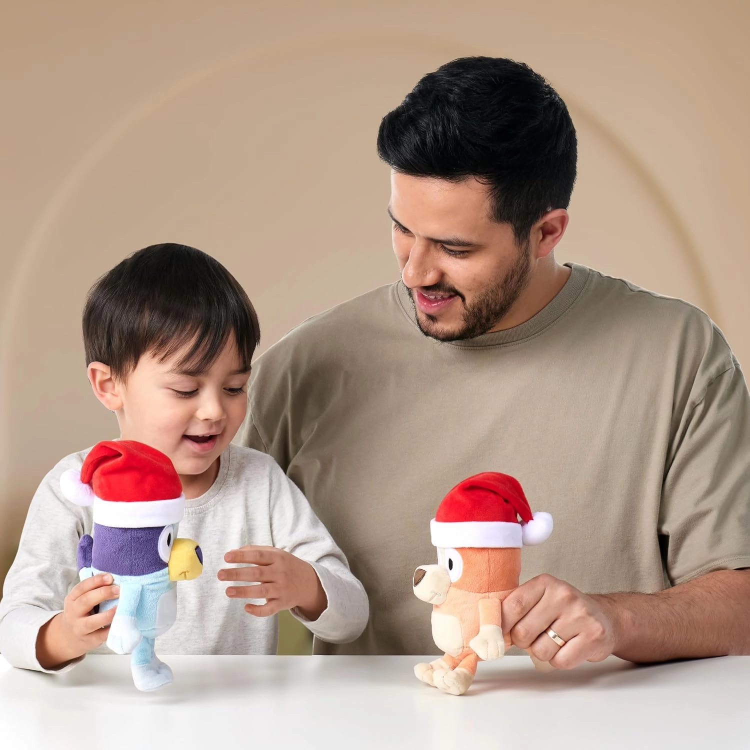 Bluey 7-8" Plush Soft Toy Bundle Includes Festive and Bingo Christmas Holidays Season Plush with Santa Hats