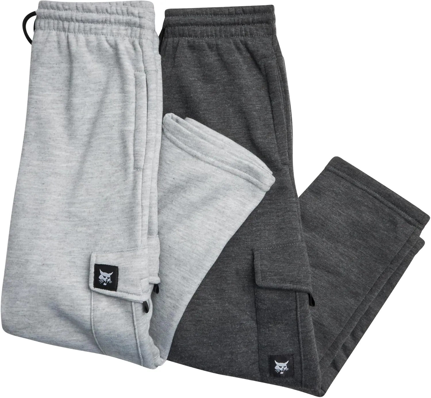Bobcat Boys' Sweatpants - 2 Pack Soft Fleece Athletic Pull On Cargo Jogger Pants (Sizes: 8-18)