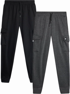 Bobcat Boys' Sweatpants - 2 Pack Soft Fleece Athletic Pull On Cargo Jogger Pants (Sizes: 8-18)
