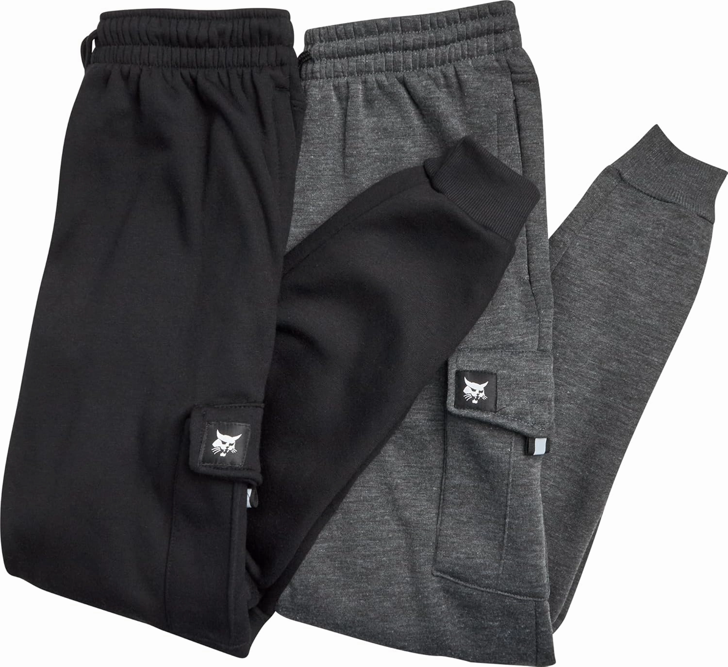 Bobcat Boys' Sweatpants - 2 Pack Soft Fleece Athletic Pull On Cargo Jogger Pants (Sizes: 8-18)