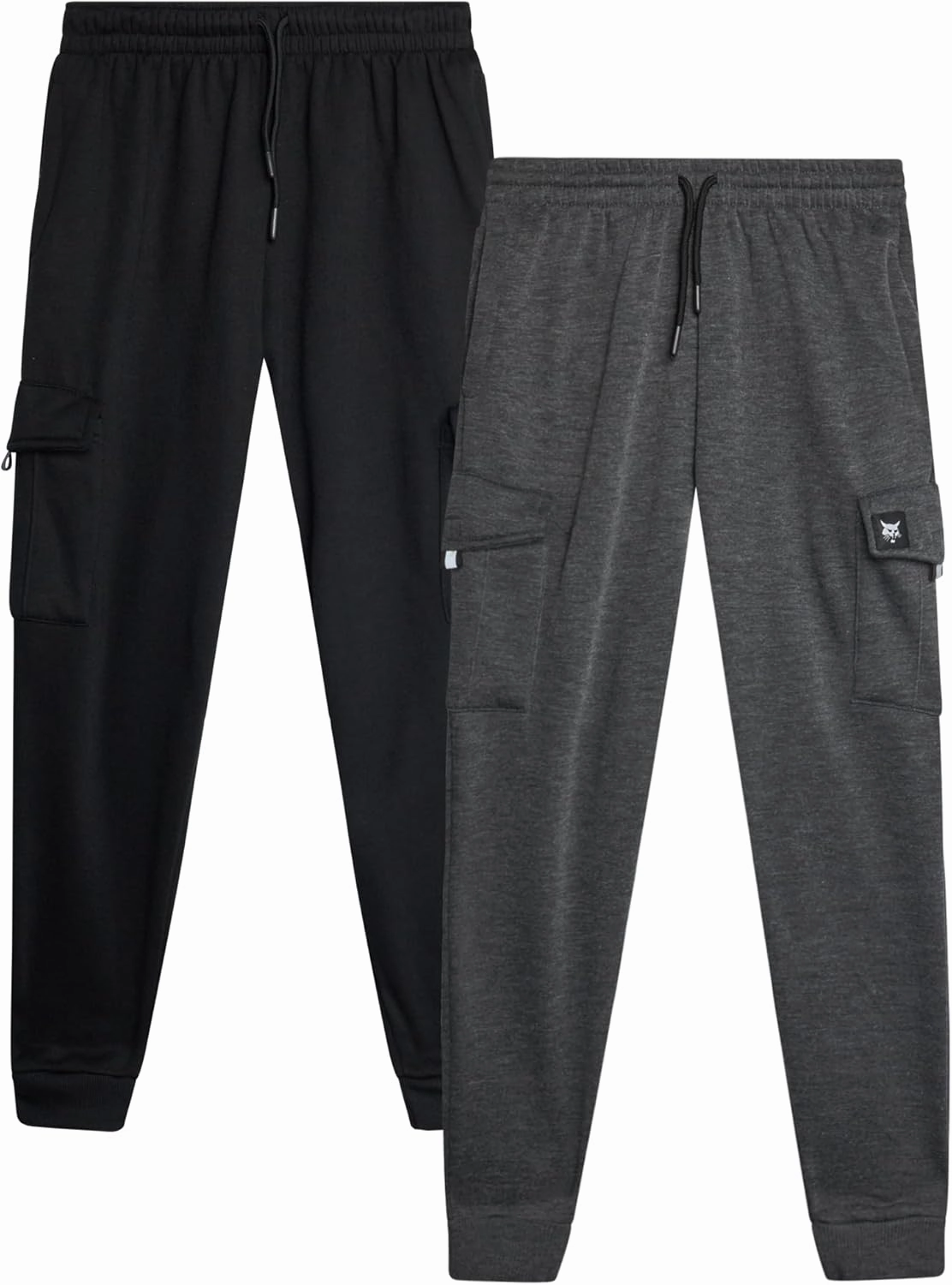 Bobcat Boys' Sweatpants - 2 Pack Soft Fleece Athletic Pull On Cargo Jogger Pants (Sizes: 8-18)