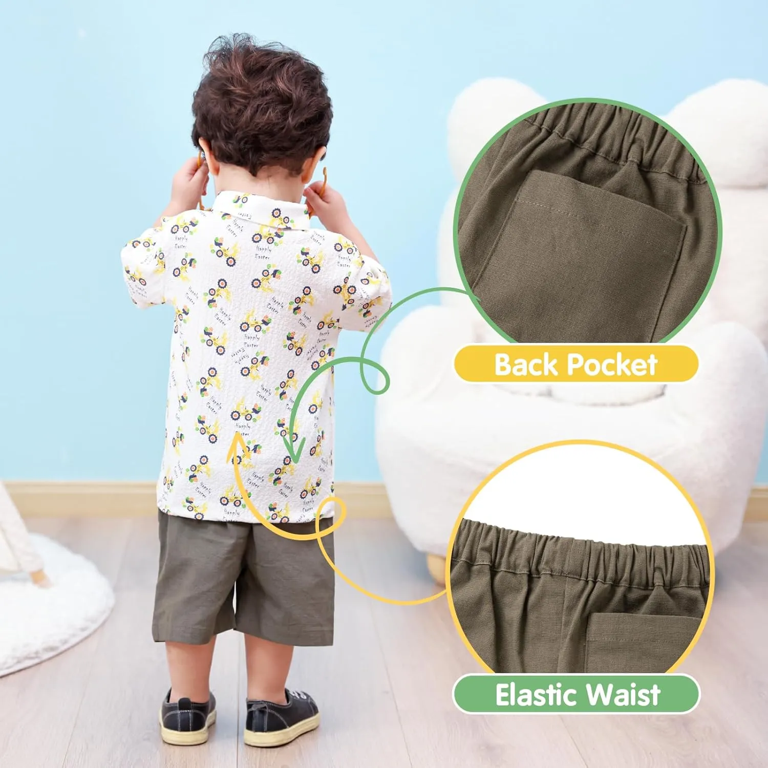 Booulfi Baby Boy Toddler Summer Clothes Wedding Birthday Outfits Suit for Boys T-Shirt and Shorts Set
