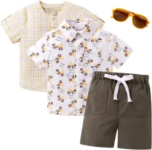 Booulfi Baby Boy Toddler Summer Clothes Wedding Birthday Outfits Suit for Boys T-Shirt and Shorts Set