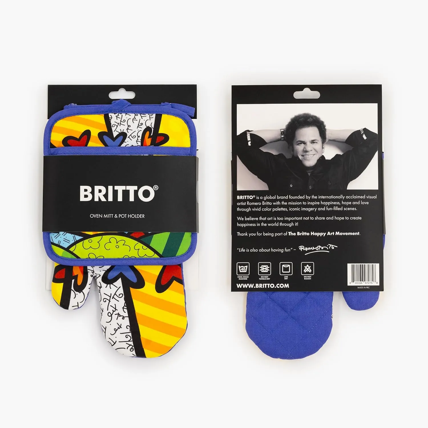 Britto Oven Mitt & Potholder Set - Designed by Romero Вrіtto (Colorful New Day)