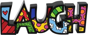 Britto Resin Word Figurine 9.5", Colorful Pop Art Letters, Artistic Tabletop Decor & Home Accent, Collectible Design by Iconic Artist Romero Laugh