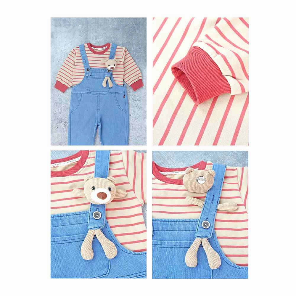 Brown tee , Long Teddy toy Dungary Style 2 pc clothing set for Toddlers and Kids