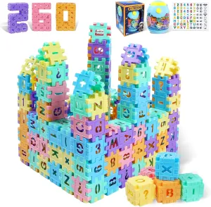Building Blocks for Toddlers & Kids 260 Pcs Toy Building Sets – STEM Building Toys –Interlocking Building Blocks for Toddlers and Kids