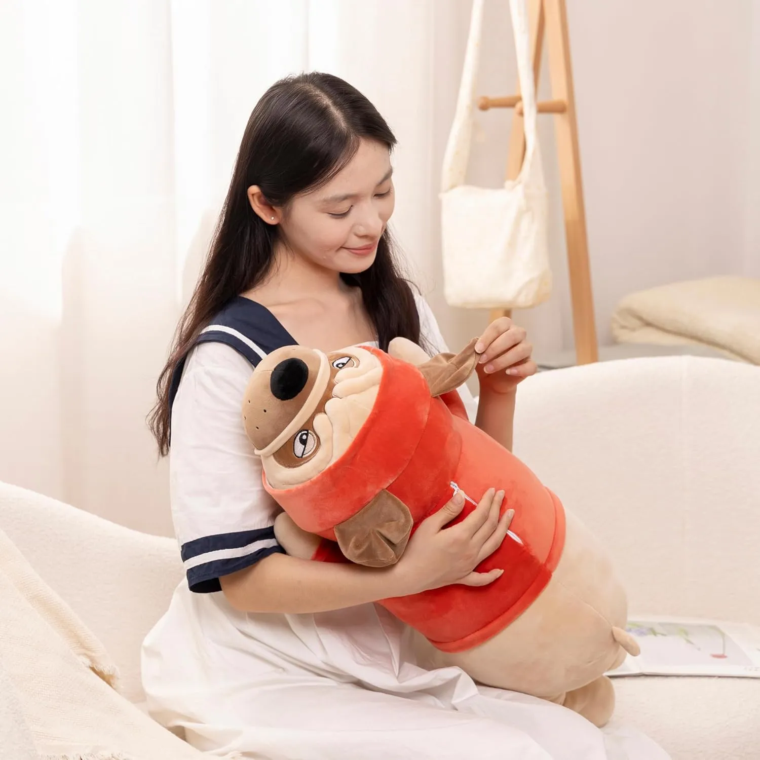 Bulldog Soft Stuffed Animal, Squishy Plush Toy 27.5'', Long Body Cuddle Pillow for Anxiety, Emotional Support, for Kids, Girl, Adults, Girlfriend, Birthday Gift, Bed & Room Décor