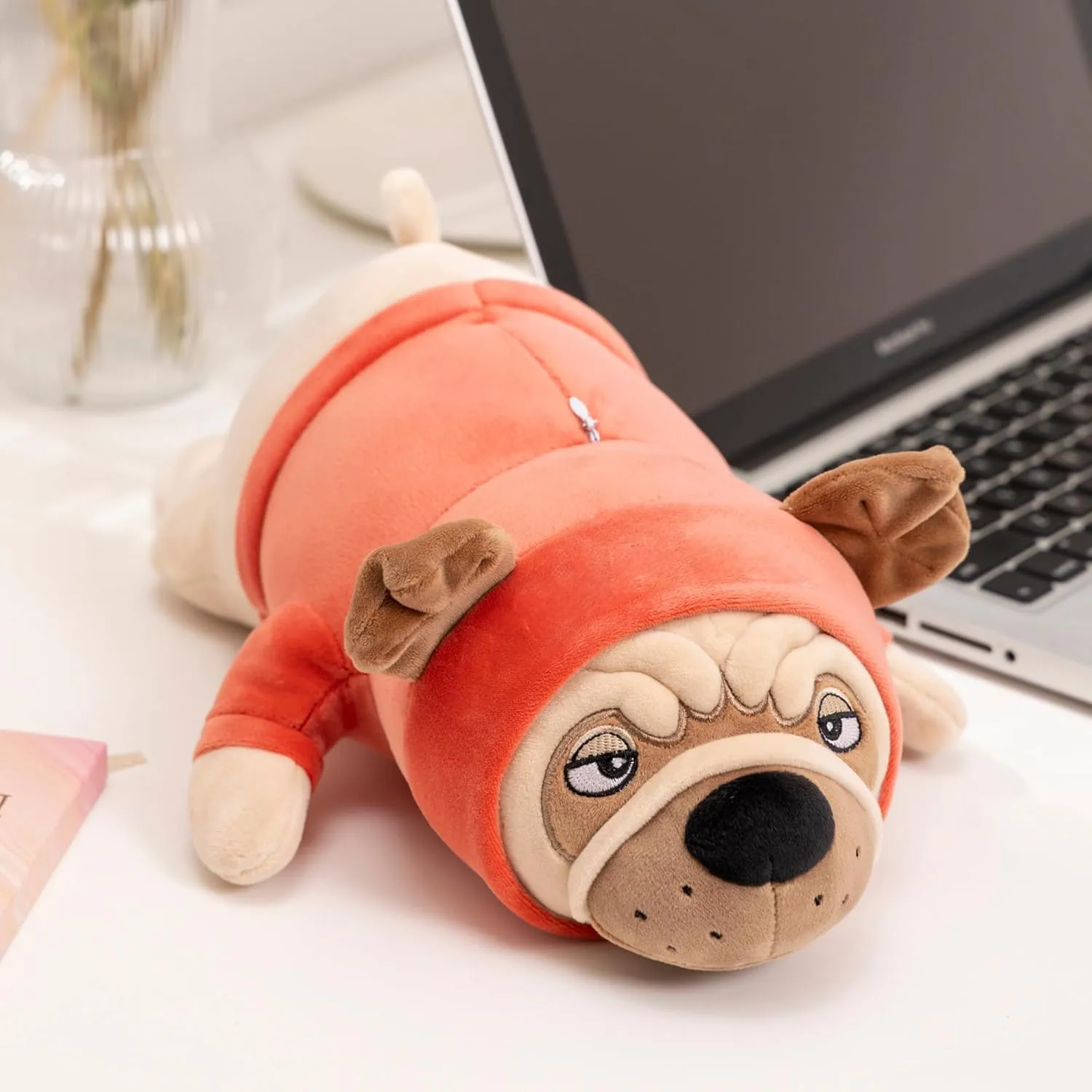 Bulldog Soft Stuffed Animal, Squishy Plush Toy 27.5'', Long Body Cuddle Pillow for Anxiety, Emotional Support, for Kids, Girl, Adults, Girlfriend, Birthday Gift, Bed & Room Décor