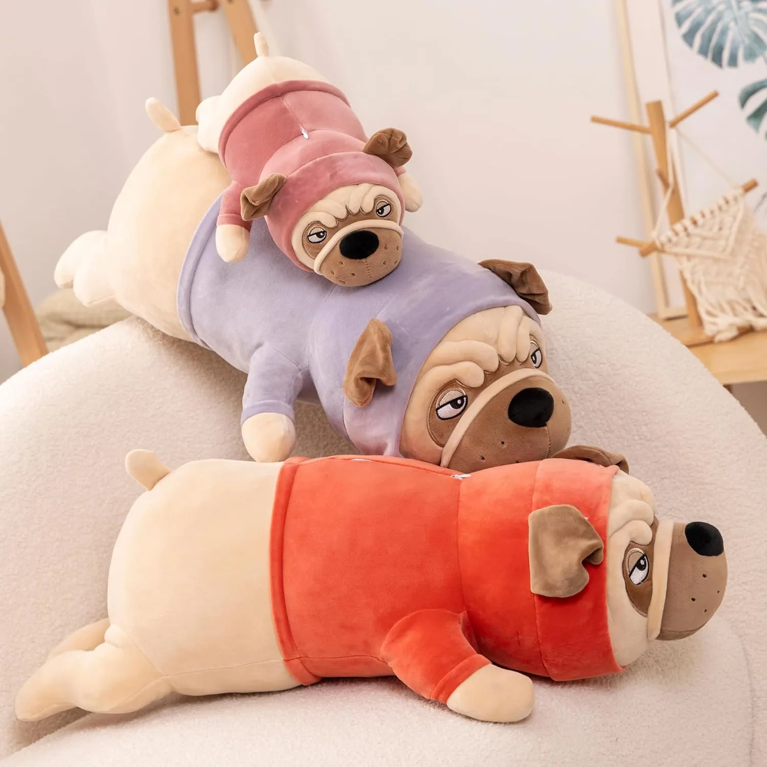 Bulldog Soft Stuffed Animal, Squishy Plush Toy 27.5'', Long Body Cuddle Pillow for Anxiety, Emotional Support, for Kids, Girl, Adults, Girlfriend, Birthday Gift, Bed & Room Décor