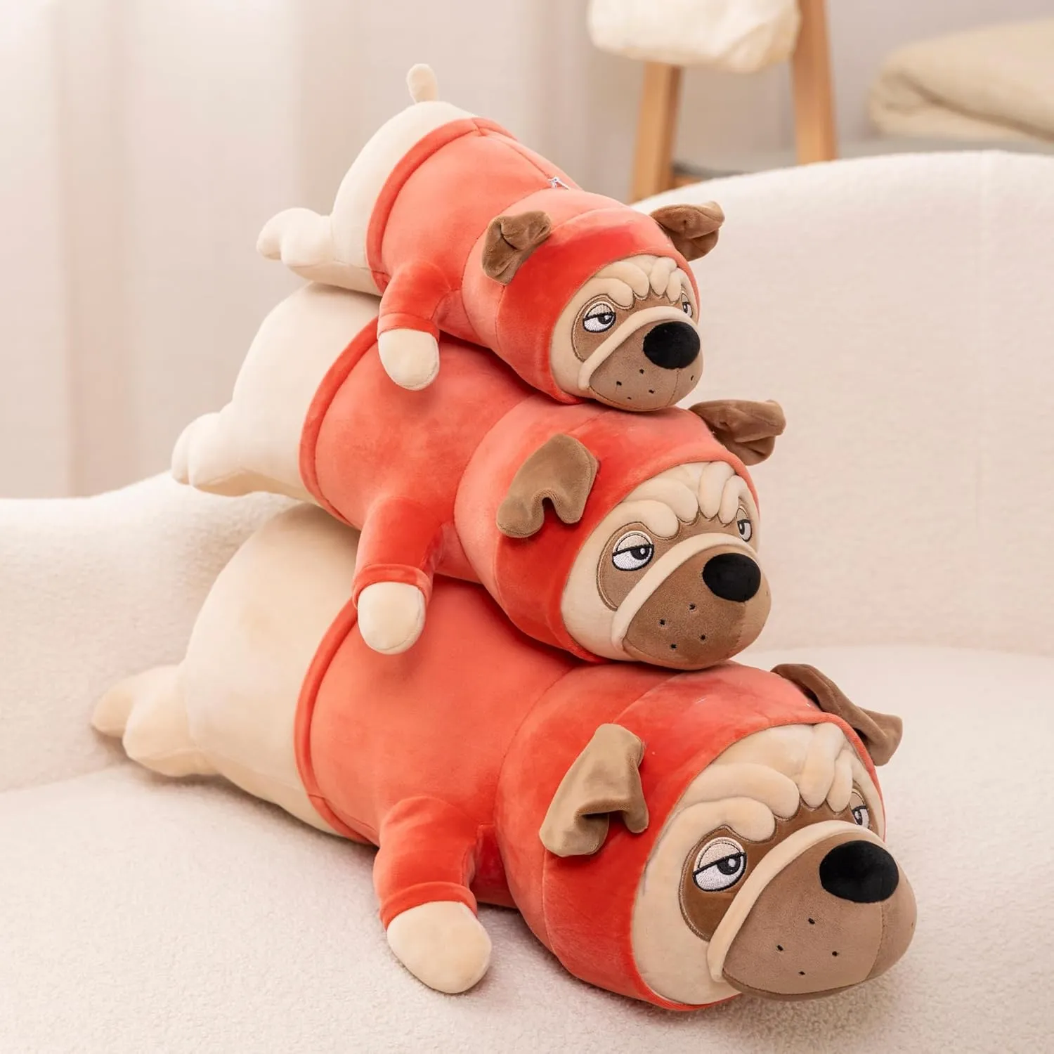 Bulldog Soft Stuffed Animal, Squishy Plush Toy 27.5'', Long Body Cuddle Pillow for Anxiety, Emotional Support, for Kids, Girl, Adults, Girlfriend, Birthday Gift, Bed & Room Décor