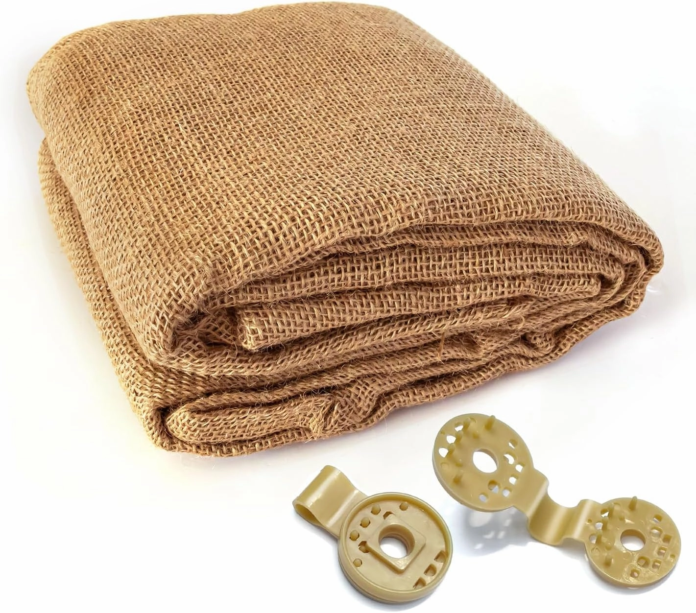 Burlap Shade Cloth, 6 x 8 FT Sun Shade Net, Biodegradable Plant Shade Cloth with Detachable Grommets， Burlap Shade Netting for Garden, Plants Growing, Greenhouse, Chicken Coop