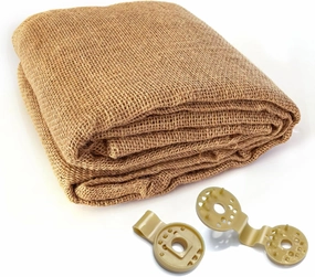 Burlap Shade Cloth, 6 x 8 FT Sun Shade Net, Biodegradable Plant Shade Cloth with Detachable Grommets， Burlap Shade Netting for Garden, Plants Growing, Greenhouse, Chicken Coop
