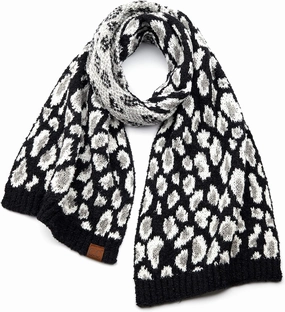 C.C Exclusives Soft Beanie hat with Leopard Pattern and Fur Pom(HAT-7001)(SF-7001)