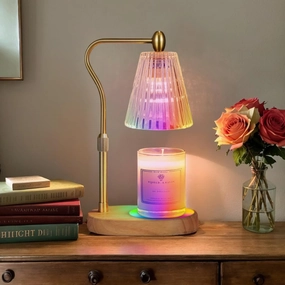 Candle Warmer Lamp with 7 LED Colors Changing,Candle Warmer with Timer Dimmer, Electric Candle Lamp with Adjustable Height Home Decor for Secented Jar Candles for Mom Women