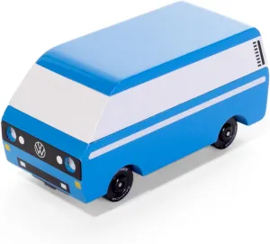 CANDYCAR® Wooden Diecast Collection - VW Blue Van Diesel, Premium Handcrafted Beech Wood Toy Car