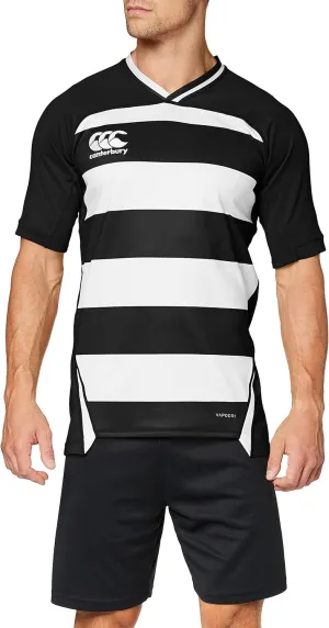 Canterbury Mens Hoop Evader Performance T-Shirt Crew Neck Black/White Large