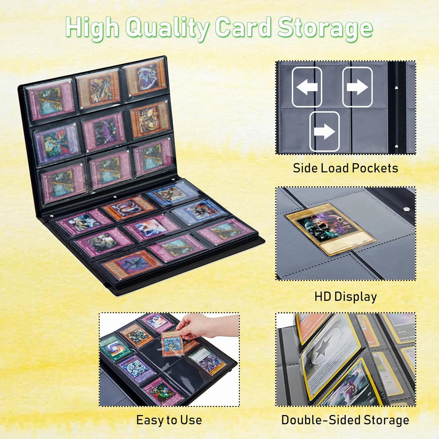 Card Binder 9 Pocket Trading Card Album Folder 540 Side Loading Pocket Binder Baseball Card Binder with Colorful Horse Pattern Design Card Binder for Game Cards & Sports Cards