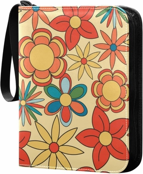 Card Binder Sports Card Binder Trading Card binder 4 Card Binder for Game Cards Sports Cards Photos Colorful Flowers