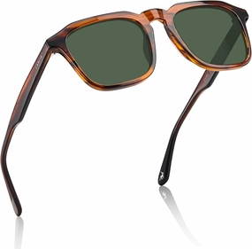 CARFIA Square Mens Sunglasses Polarized UV400 Protection Retro Modern Style Premium Acetate Shades