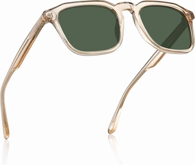 CARFIA Square Sunglasses for Men Polarized Retro 60s Design, Hand-crafted Acetate, UV400 Protection Cool Sun Glasses