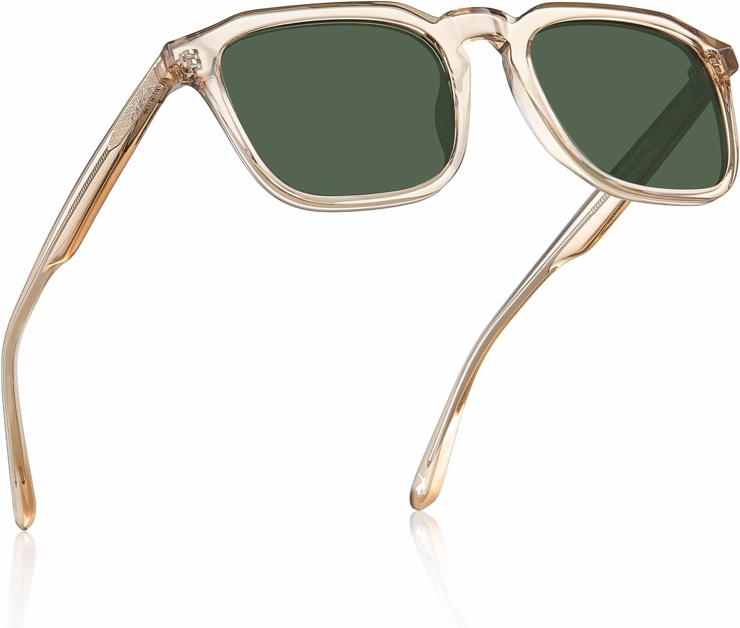 CARFIA Square Sunglasses for Men Polarized Retro 60s Design, Hand-crafted Acetate, UV400 Protection Cool Sun Glasses