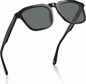 CARFIA Square Sunglasses for Men Polarized Retro 60s Design, Hand-crafted Acetate, UV400 Protection Cool Sun Glasses
