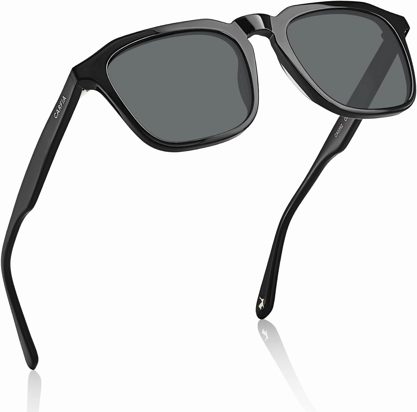 CARFIA Square Sunglasses for Men Polarized Retro 60s Design, Hand-crafted Acetate, UV400 Protection Cool Sun Glasses