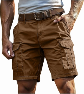 Cargo Shorts for Men 5 Inch Relaxed Fit Button-Fly Quick Dry Stretch Lightweight Tactical Wear Hiking with Multi Pockets