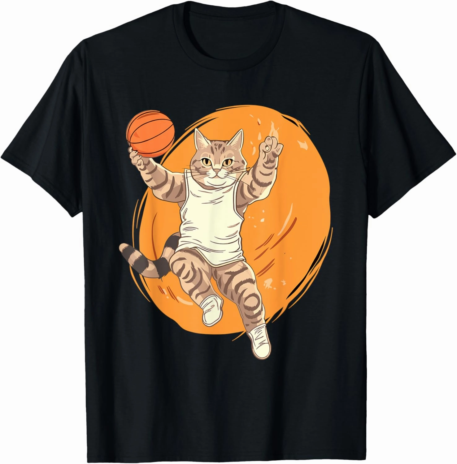 Cat Basketball Player Outfit Slam Dunk For Men Boys T-Shirt