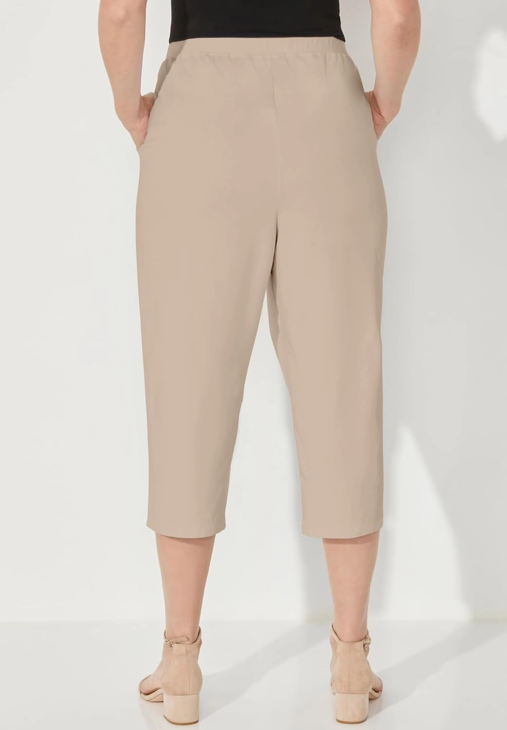Catherines Women's Plus Size Tall Suprema Capri (with Pockets)