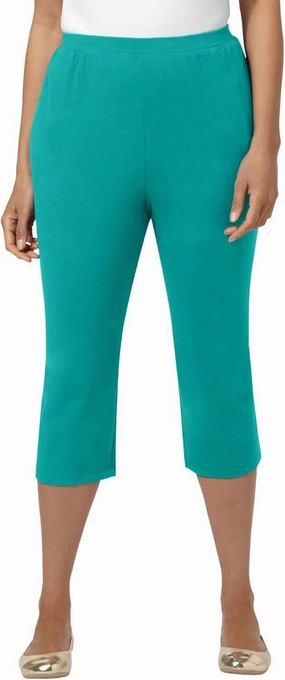 Catherines Women's Plus Size Tall Suprema Capri (with Pockets)