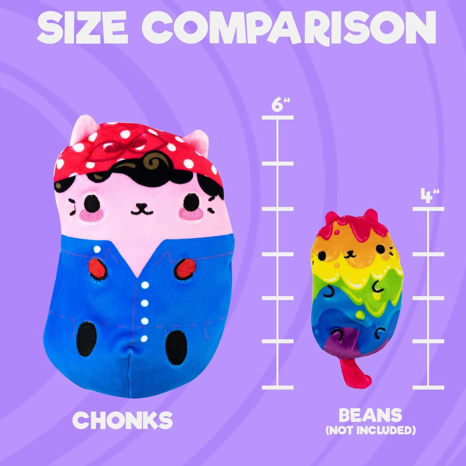 Cats vs Pickles - Rosie - Chonk - 6" Bean Filled Plushies! Great Easter Basket Stuffers, Fidget Toys for Boys and Girls, and Collectible! (CVP1600)