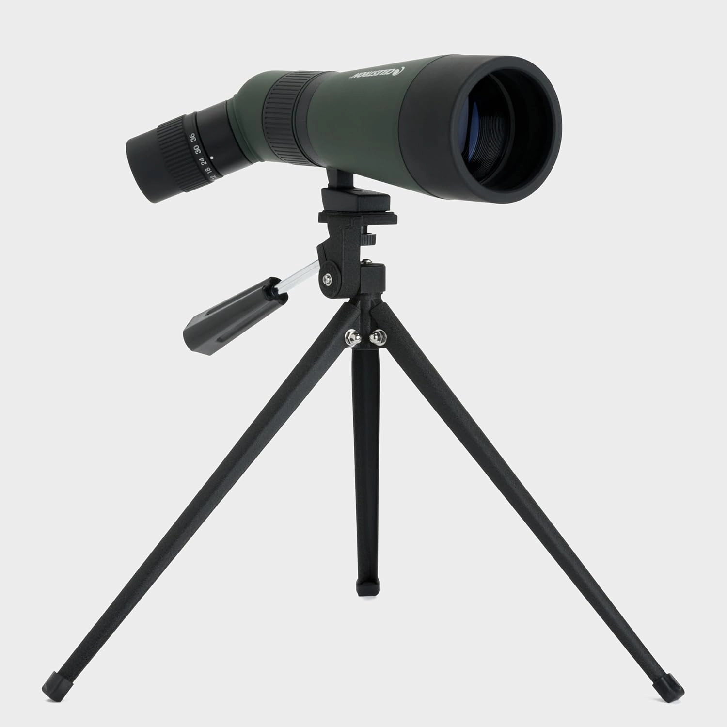 Celestron – LandScout 60mm Angled Spotting Scope – Fully Coated Optics – 12–36x Zoom Eyepiece – Rubber Armored – Tabletop Tripod and Smartphone Adapter