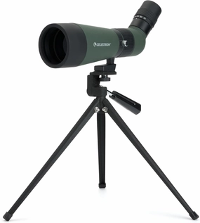 Celestron – LandScout 60mm Angled Spotting Scope – Fully Coated Optics – 12–36x Zoom Eyepiece – Rubber Armored – Tabletop Tripod and Smartphone Adapter