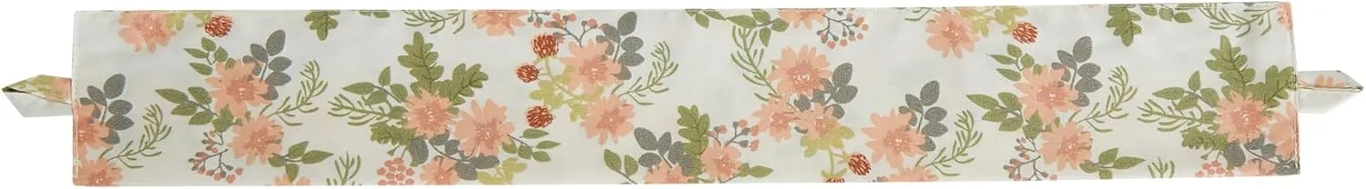 Chezmoi Collection 4-Piece Winika Floral Window Curtain Set with Sheer Backing - Multicolor Pink Red Green Gray Floral Flowers Printed Microfiber, 120 inch x 84 inch