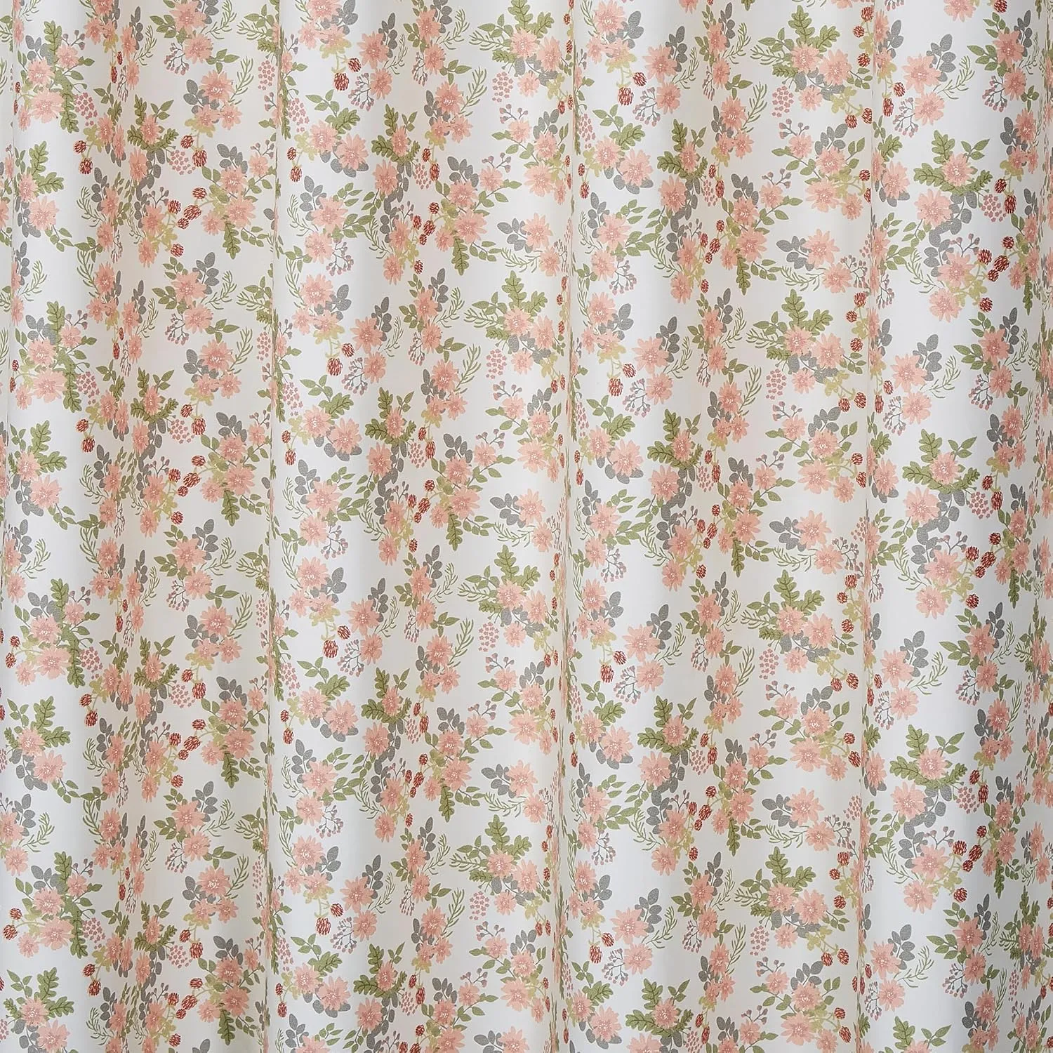 Chezmoi Collection 4-Piece Winika Floral Window Curtain Set with Sheer Backing - Multicolor Pink Red Green Gray Floral Flowers Printed Microfiber, 120 inch x 84 inch