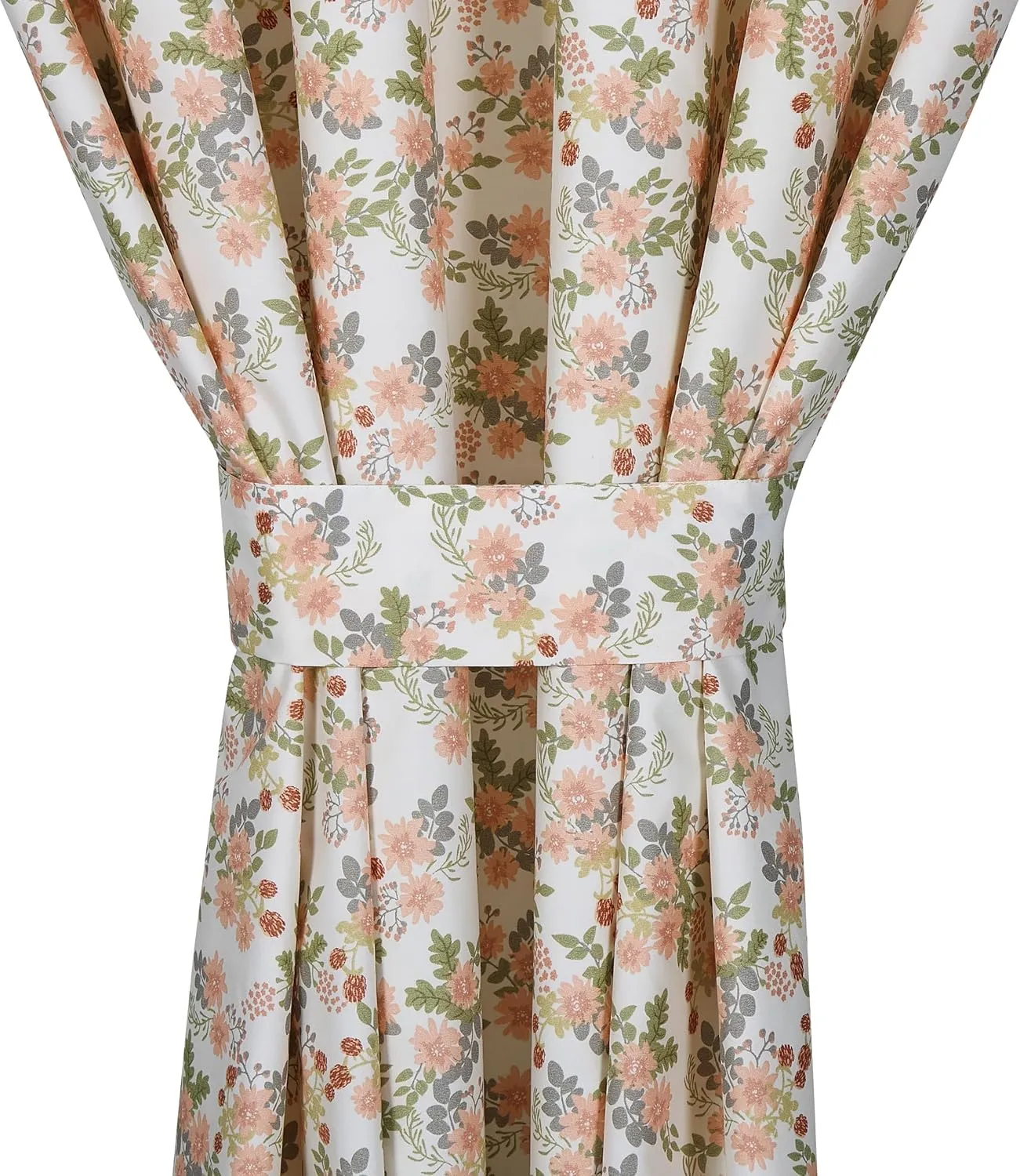 Chezmoi Collection 4-Piece Winika Floral Window Curtain Set with Sheer Backing - Multicolor Pink Red Green Gray Floral Flowers Printed Microfiber, 120 inch x 84 inch