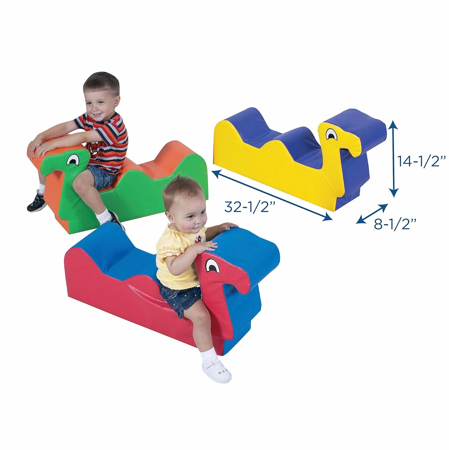 Children's Factory Nessie Family, Toddler/Infant Ride On Toys for 1-2 Year Old, Indoor Soft Play Equipment for Daycare/Classroom, Multi, Large, Set of 3