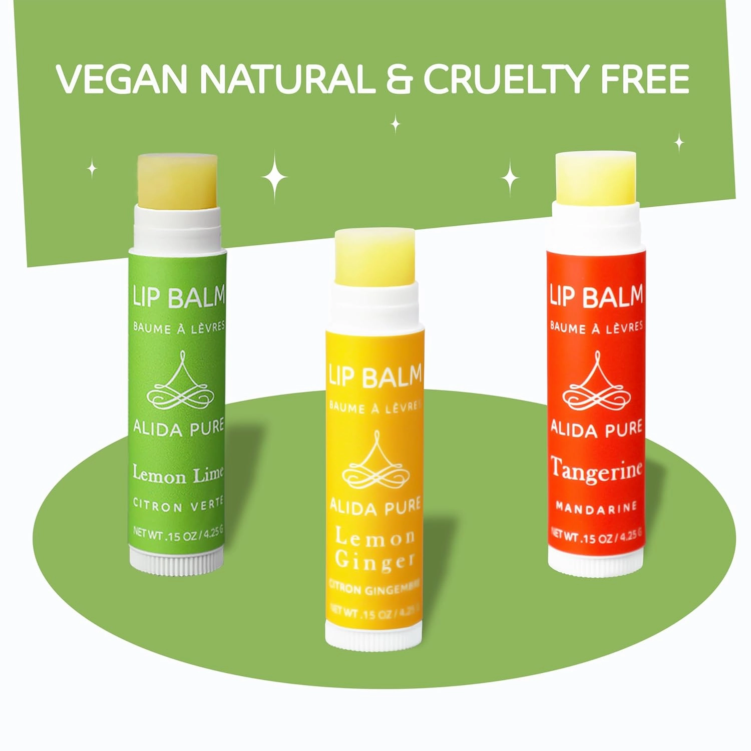 Citrus Lip Balm Collection, Vegan Set, Bees Wax Free, Coconut Oil Free, Avocado And, Organic Jojoba Oil, Vitamin E, Natural Moisturizer For Dry Cracked Lips, 3 Tube Set