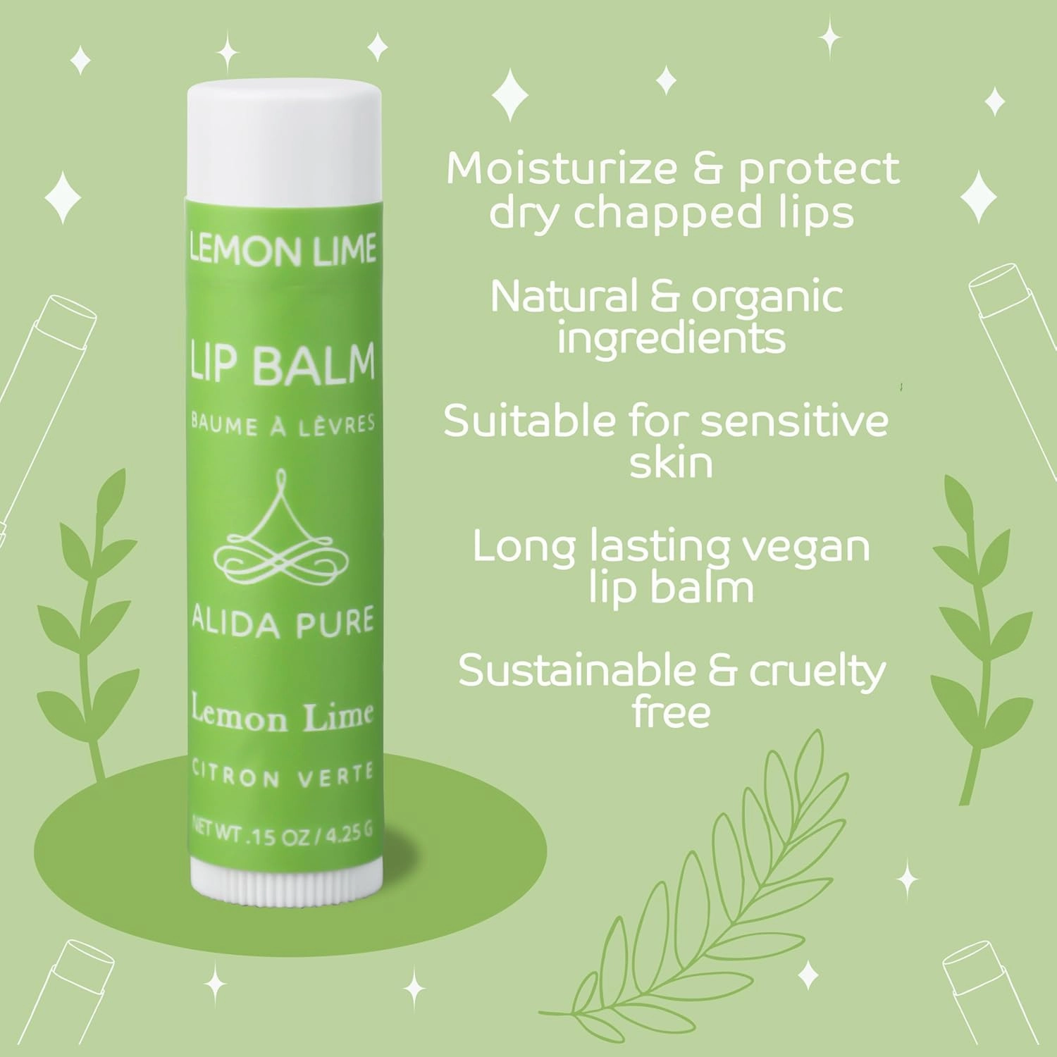Citrus Lip Balm Collection, Vegan Set, Bees Wax Free, Coconut Oil Free, Avocado And, Organic Jojoba Oil, Vitamin E, Natural Moisturizer For Dry Cracked Lips, 3 Tube Set