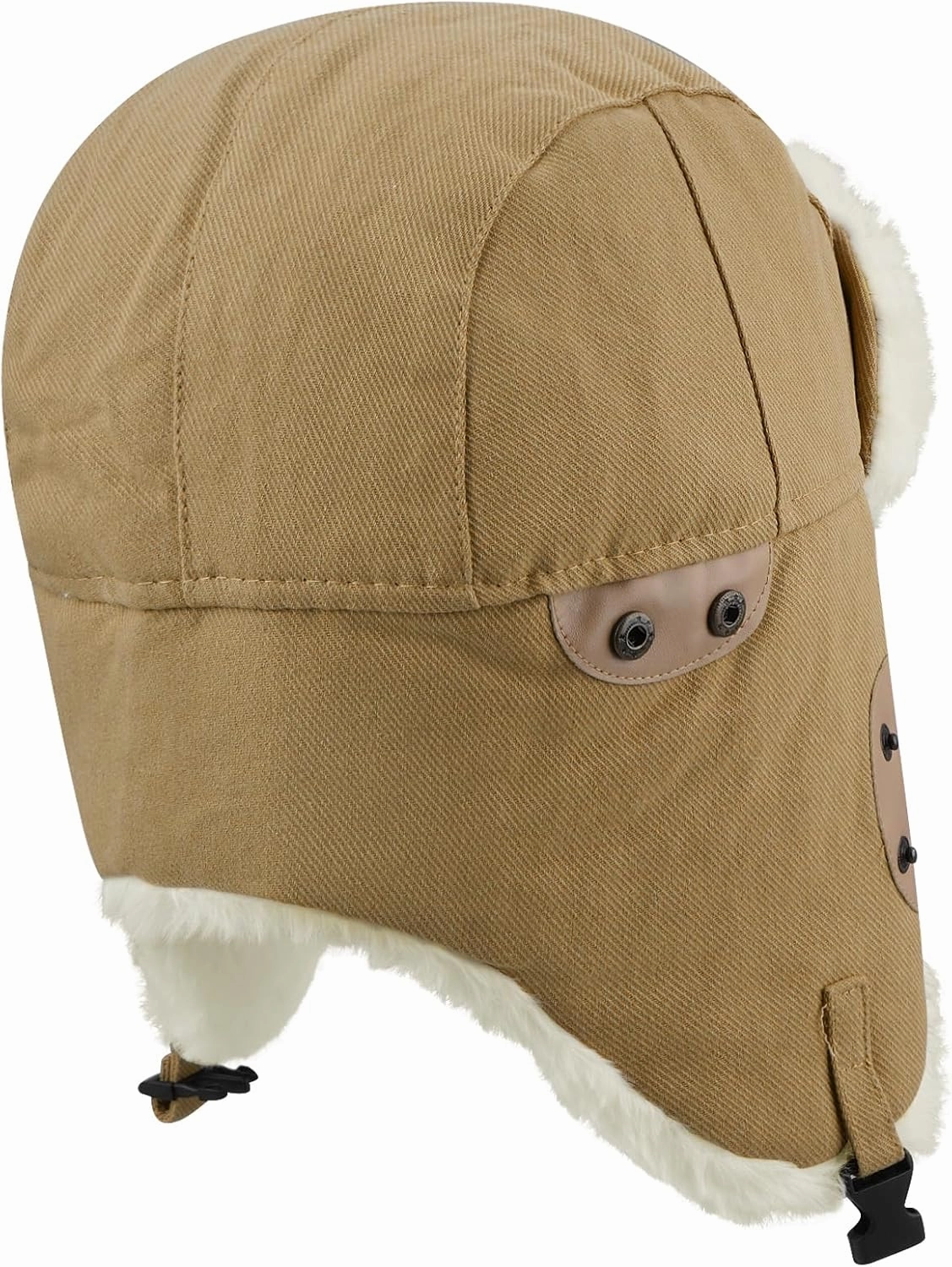 Clakllie Faux Fur Trapper Hat Warm Eskimo Hat Russian Trooper Hats Unisex Earflaps Hat with Chin Strap Winter Snow Cap