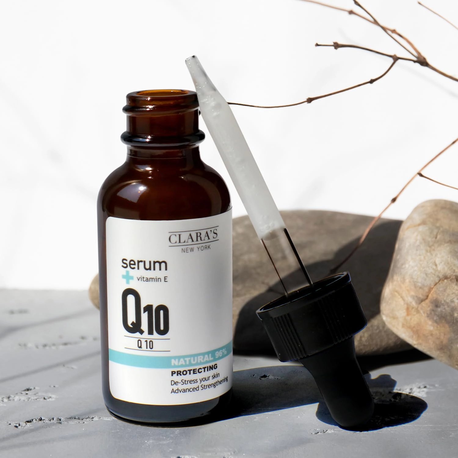 Clara's NEW YORK | Q10 Antioxidant Serum | with Hydrolyzed Collagen, Ceramide NP, Vitmain E | Anti-aging Protecting Repairing Skin Barrier Pore Minimizer Balancing Sebum | 30ml 1Fl oz | Made In USA