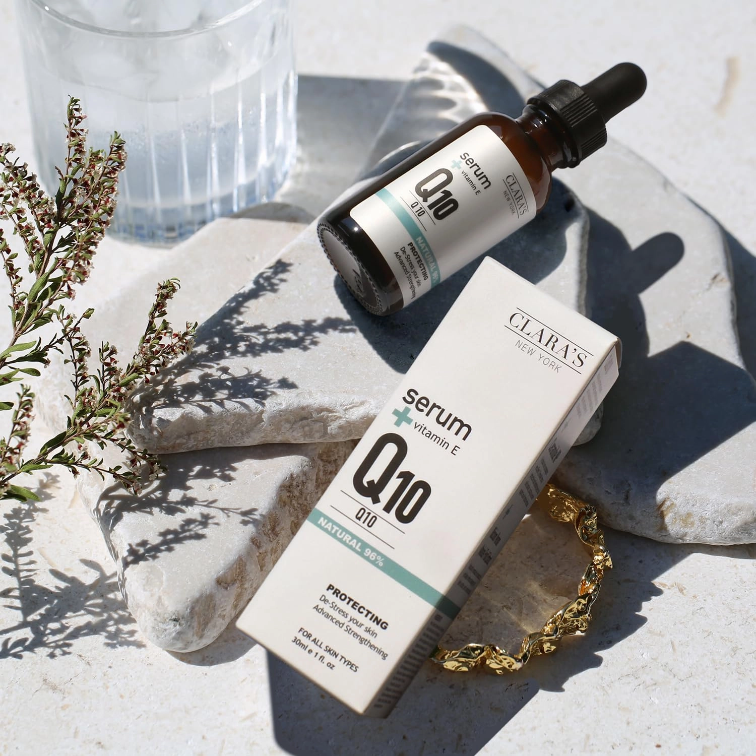 Clara's NEW YORK | Q10 Antioxidant Serum | with Hydrolyzed Collagen, Ceramide NP, Vitmain E | Anti-aging Protecting Repairing Skin Barrier Pore Minimizer Balancing Sebum | 30ml 1Fl oz | Made In USA