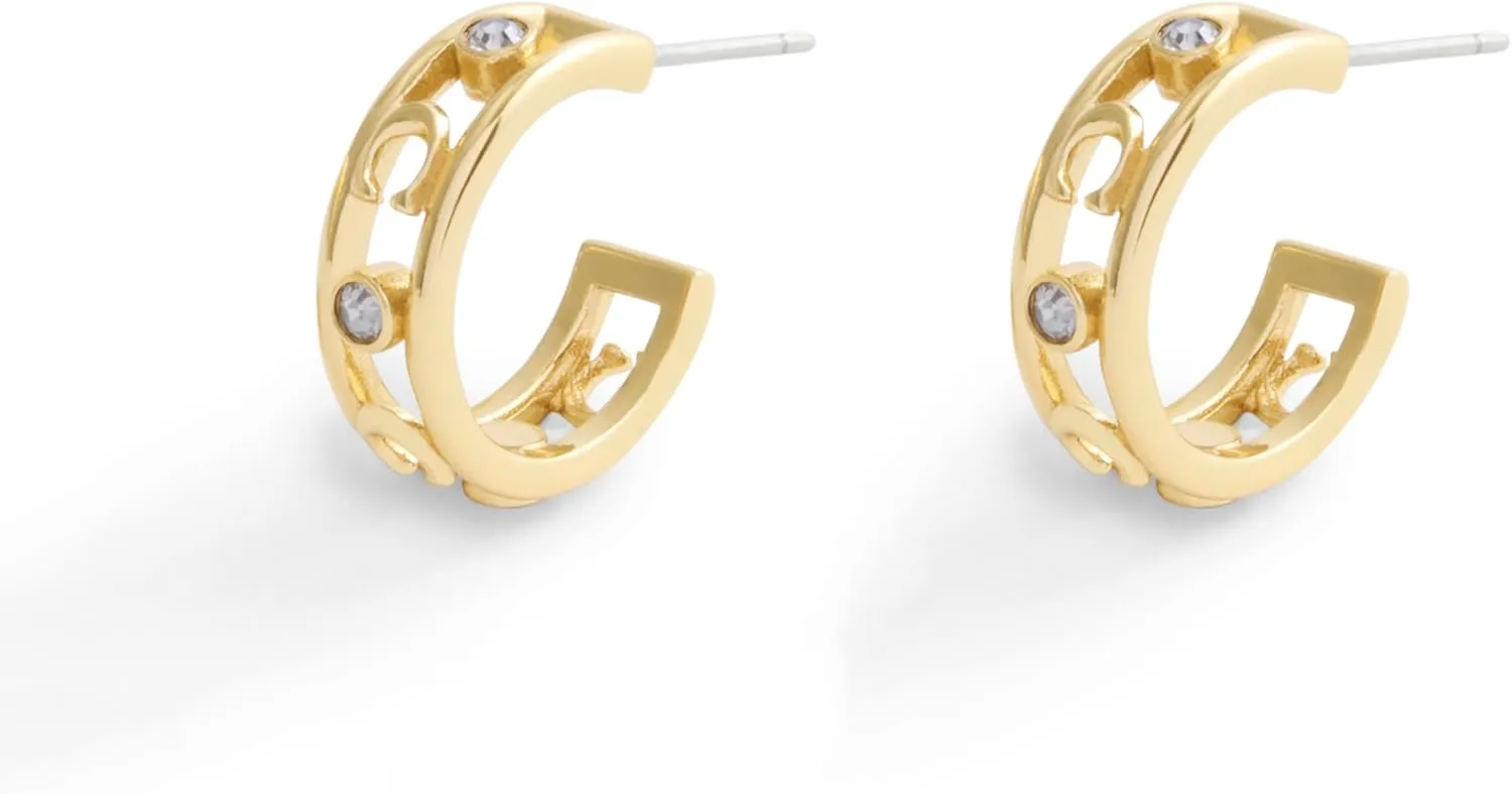 COACH Women's Signature C Open Hoop Earrings