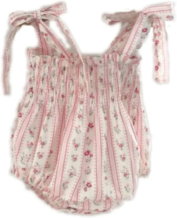 Colorful Childhood Baby Girls Summer Dress Toddler Strap Smocked Floral Boho Beach Dress Rompers Sisters Matching Outfits
